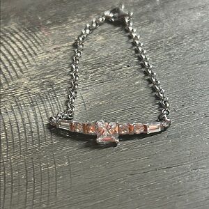 Sterling Silver &‎ CZ Gem Stone Bracelet
